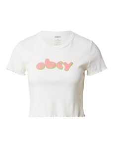 Obey Тениска светлозелено / светлорозово / бяло