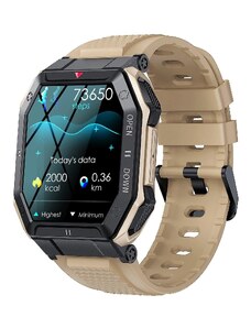 Смарт часовник NUBI K55, Bluetooth разговор, Мултиспорт режим, Пулс, Калории, Кръвно налягане, Бежов
