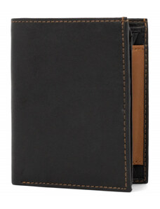 DELIS Мъжки портфейл Abramo PT1030 от естествена кожа, Black/Maro
