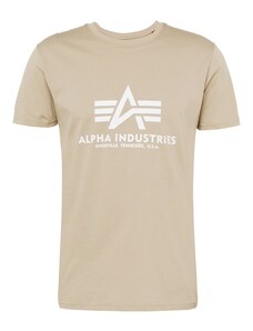 ALPHA INDUSTRIES Тениска цвят "пясък" / бяло
