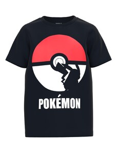 NAME IT Тениска 'Nabel Pokemon' светлочервено / черно / бяло