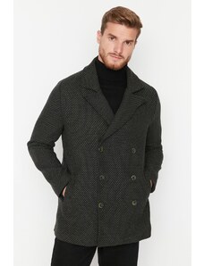 Trendyol мъжки каки редовни годни двуреден затваряне текстурирани палто