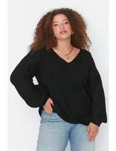 Trendyol Curve Черен трикотажен пуловер