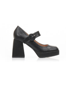 Tsoukalas Обувки на ток в черен цвят, от изкуствена кожа, с каишка