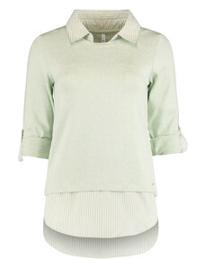 Hailys Пуловер 'Linda' светлозелено / бяло