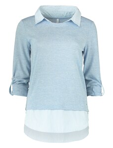 Hailys Пуловер 'Linda' опушено синьо / бяло