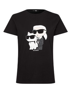 Karl Lagerfeld Тениска 'Ikonik 2.0' светлобежово / черно / бяло