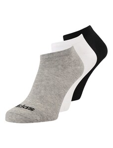 ADIDAS SPORTSWEAR Спортни чорапи 'Thin Linear -cut 3 Pairs' сив меланж / черно / бяло