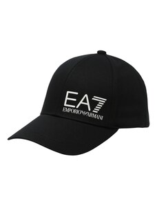 EA7 Emporio Armani Шапка с козирка черно / бяло