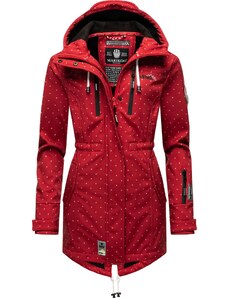MARIKOO Функционално палто 'Zimtzicke' рубинено червено / черно / бяло