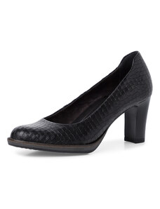Дамски обувки на среден ток Tamaris F 1/2 естествена кожа мемори пяна ANTISLIDE черни