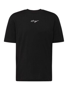 HUGO Тениска 'Dontevideo' черно / бяло