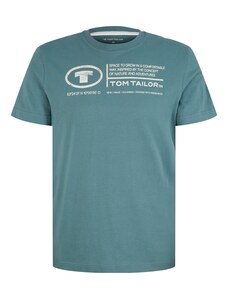 TOM TAILOR Тениска петрол / бяло