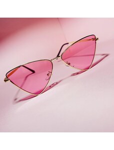 NAZAZU Дамски слънчеви очила с метална рамка и розово стъкло