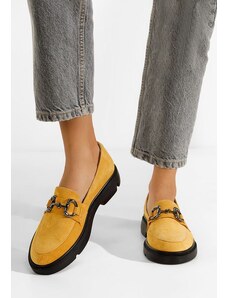 Zapatos Дамски мокасини естествена кожа жълт Duquesa