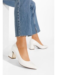 Zapatos Oбувки с дебел ток Clarisse бели