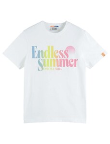 SCOTCH & SODA T-Shirt Garment-Dye Logo Artwork Regular Fit T-Shirt 169866 SC0006 white