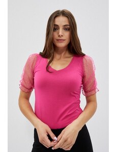Moodo Blouse with decorative sleeves - pink