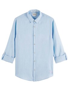 SCOTCH & SODA Риза Linen Shirt With Sleeve Roll-Up 171612 SC0566 sky