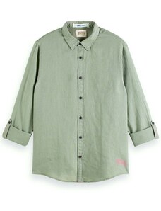 SCOTCH & SODA Риза Linen Shirt With Sleeve Roll-Up 171612 SC0115 army