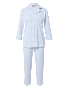 Lauren Ralph Lauren Пижама светлосиньо / бяло