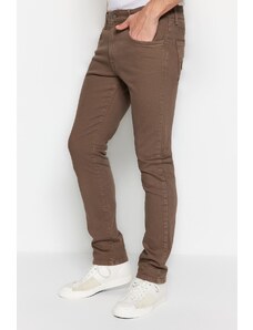 Trendyol Comfortable Brown Men's Regular Fit Gabardine Trousers, which 360 Degree Stretches in All Directions