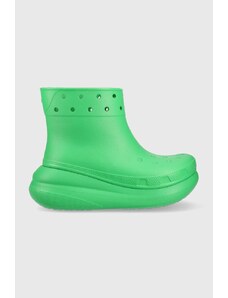 Гумени ботуши Crocs Classic Crush Rain Boot в зелено 207946