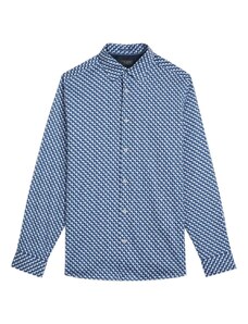 TED BAKER Риза Barder Long Sleeve Stretch Geo Shirt 267819 dk-blue