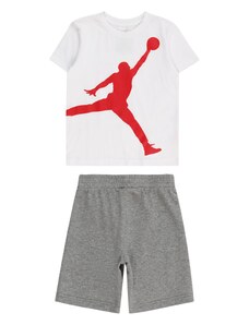 Jordan Комплект 'JUMBO' сив меланж / червено / мръсно бяло
