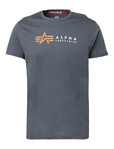 ALPHA INDUSTRIES Тениска графитено сиво / кайсия / бяло