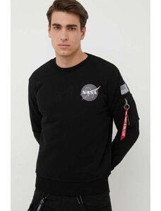 Суичър Alpha Industries Space Shuttle Sweater в черно с принт 178307.03