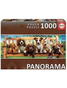 Панорамен пъзел Educa Кученца, 1000 части