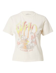 Abercrombie & Fitch Тениска жълто / сиво / пастелно червено / бял памук