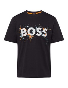 BOSS Orange Тениска черно / бяло