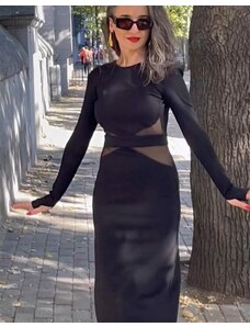 Creative Елегантна дамска рокля в черно - код 77057