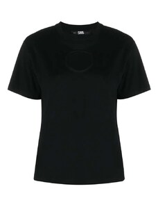 KARL LAGERFELD T-Shirt Cut Out Fashion T-Shirt 231W1708 999 black