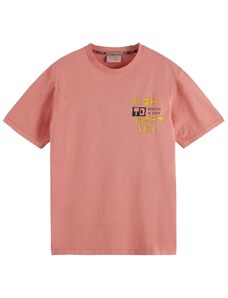 SCOTCH & SODA T-Shirt Washed Artwork Tee 171698 SC1197 flamingo