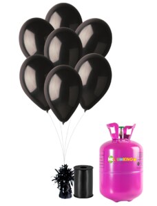 HeliumKing Хелиев парти комплект с черни балони 20 бр.