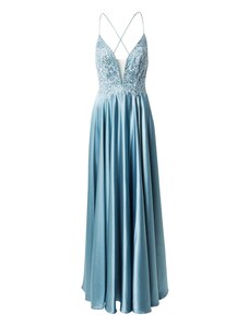 LUXUAR Вечерна рокля опушено синьо