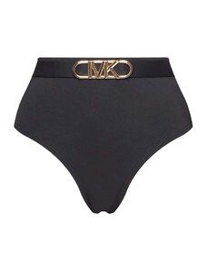 MICHAEL KORS Бански Solids High Waisted Bikini Bottom w Logo Belt MM1N025 001 black