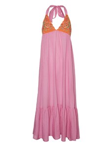 VERO MODA Лятна рокля 'Trine' светложълто / тревнозелено / орхидея / оранжево