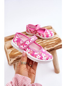 Детски обувки балеринки с велкро Noah SH24158 - Розови