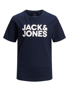 Jack & Jones Junior Тениска 'Ecorp' нейви синьо / естествено бяло