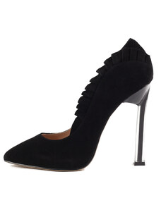 Дамски черни обувки на ток Yoncy естествена кожа - 38