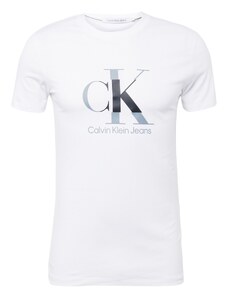 Calvin Klein Jeans Тениска сребърно сиво / черно / бяло
