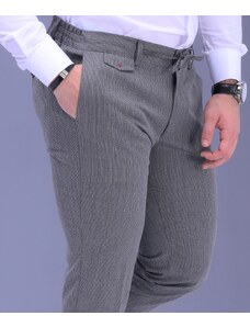 AVIV Изискан мъжки сив раиран панталон с италиански джоб