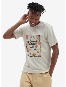 Cream Men's T-Shirt with VANS Mn Classic Print Box - Men