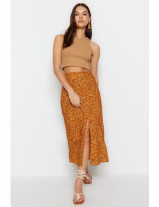 Trendyol Orange Woven Midi Skirt