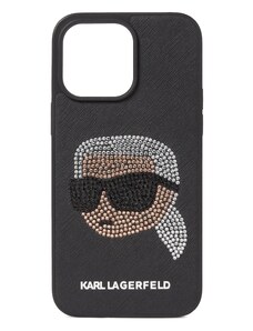 Karl Lagerfeld Калъф за смартфон 'iPhone 14 Pro Max' мед / черно / сребърно