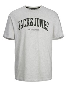 JACK & JONES Тениска 'Josh' черно / бял меланж